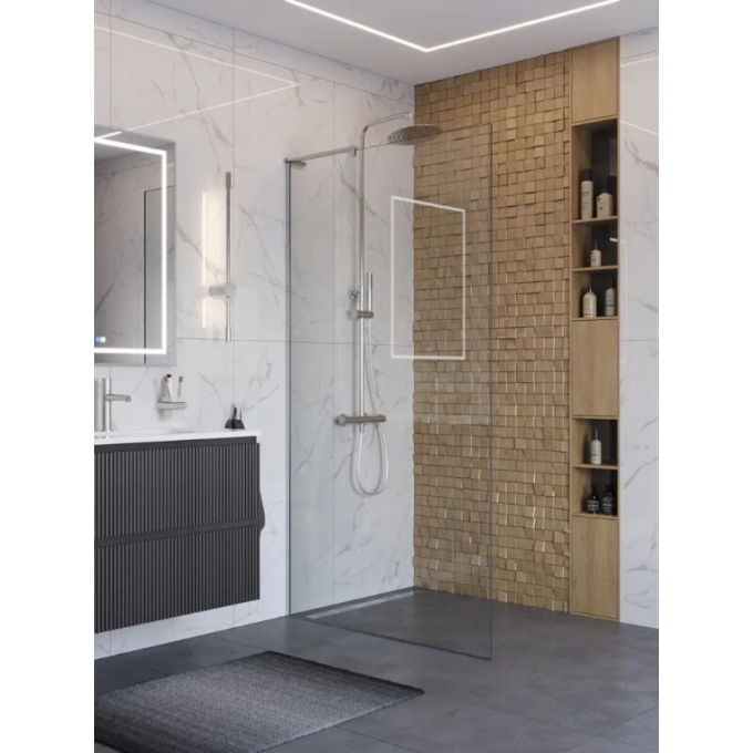 Душевая перегородка BELBAGNO 1100x2000 мм хром UNO-L-1-TB-110-C-Cr