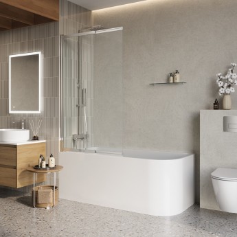 Душевая шторка на ванну BELBAGNO LUCE-VF-11-90/145-C-Cr
