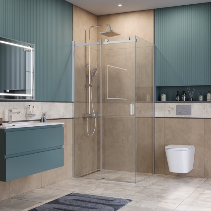 Душевой уголок BELBAGNO SOFT_CLOSE-2-AH-1-100/90-C-GM