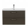 Тумба под раковину подвесная BELBAGNO 800x422x500 Оружейная сталь DUE-800-2C-SO-GM-P